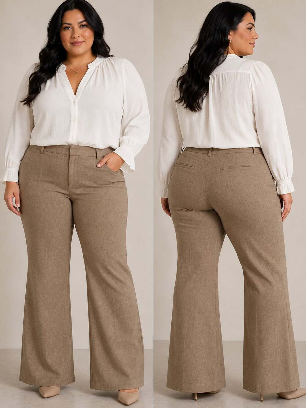 LOFT Outlet Curvy Dress Trouser in Brown Herringbone
M89